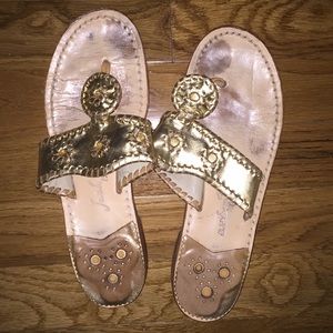 Jack Rogers gold sandals